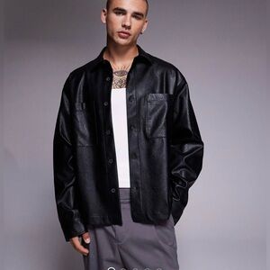 Men's Black Faux Jacket by ASOS